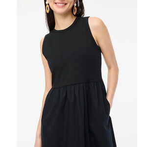 J Crew High Neck Mix Knit Tank Pockets Midi Dress US Women's XXSP New